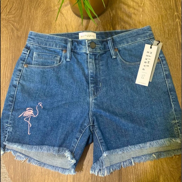 PARKER SMITH Pants - #8 NWT Parker Smith Flamingo Denim Cutoff Festival Shorts